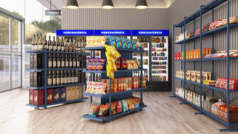 Cena 03_Loja de Conveniências_Cor Azul RAL 5015